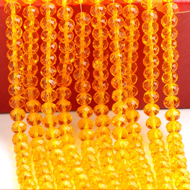 Glass Facetted Beads Lampwork Loose Round Glass Crystal Glass Rondelle Loose Beads