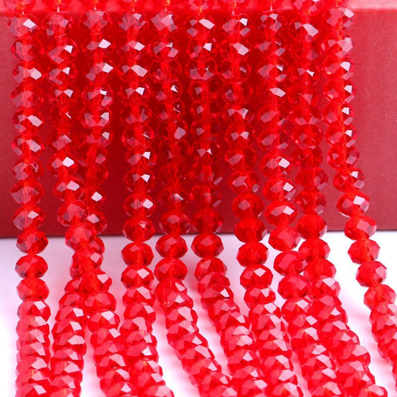 Glass Facetted Beads Lampwork Loose Round Glass Crystal Glass Rondelle Loose Beads