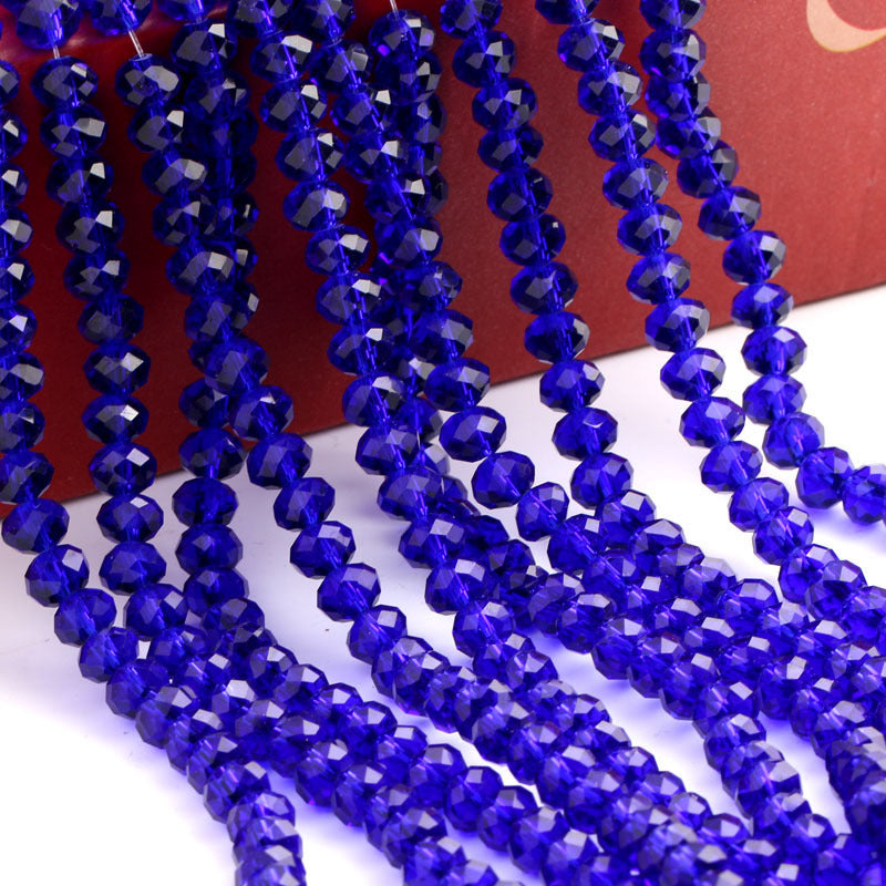 Glass Facetted Beads Lampwork Loose Round Glass Crystal Glass Rondelle Loose Beads