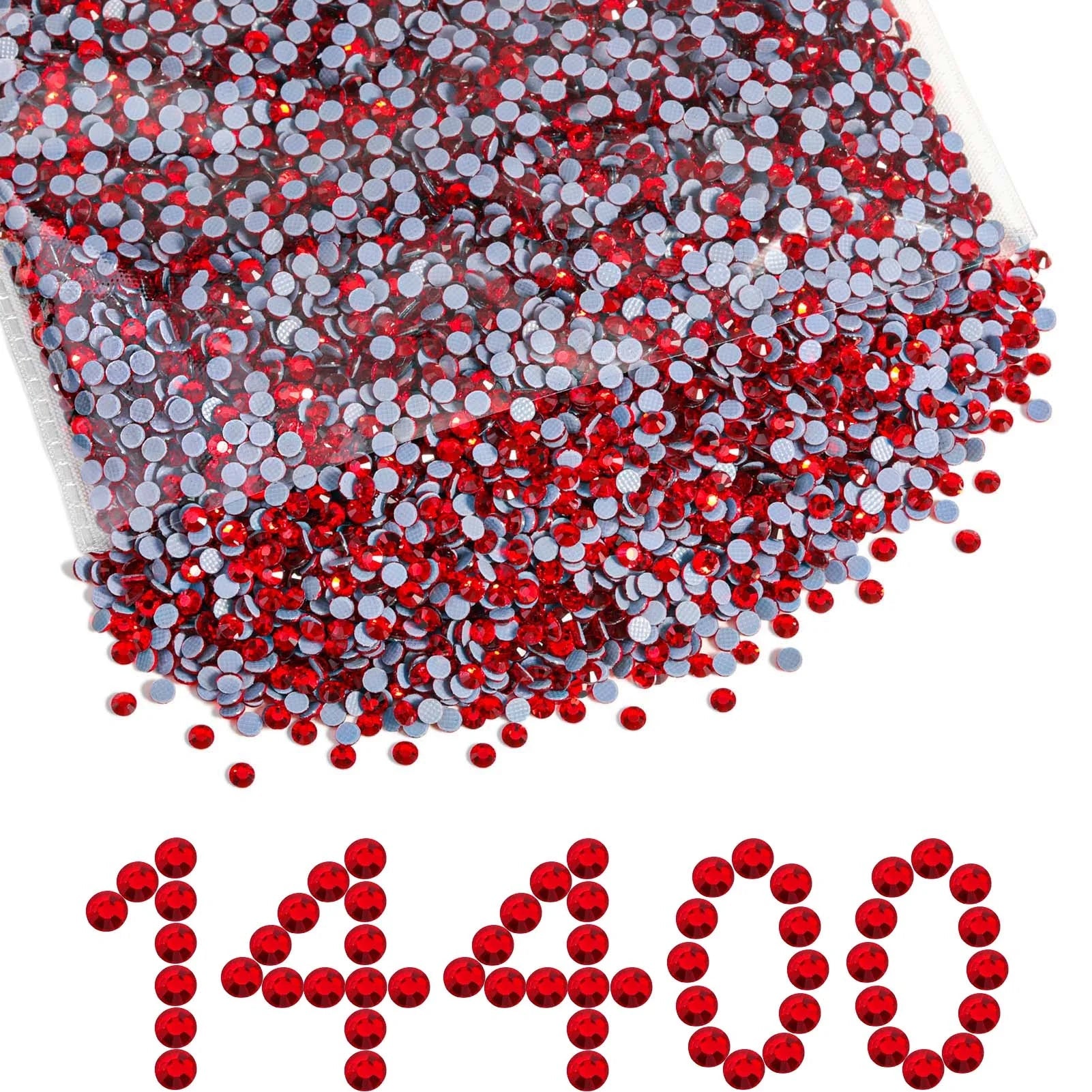 Hotfix Rhinestones Bulk, Hot Fix Rhinestones for Crafts Clothes DIY Decoration, Light Siam