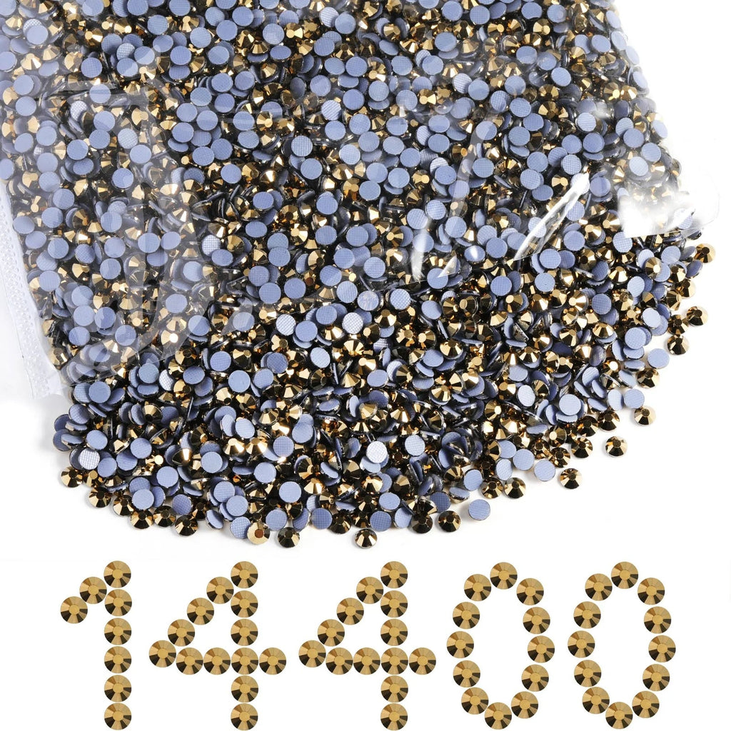 Hotfix Rhinestones Bulk, Hot Fix Rhinestones for Crafts Clothes DIY Decoration, Aurum