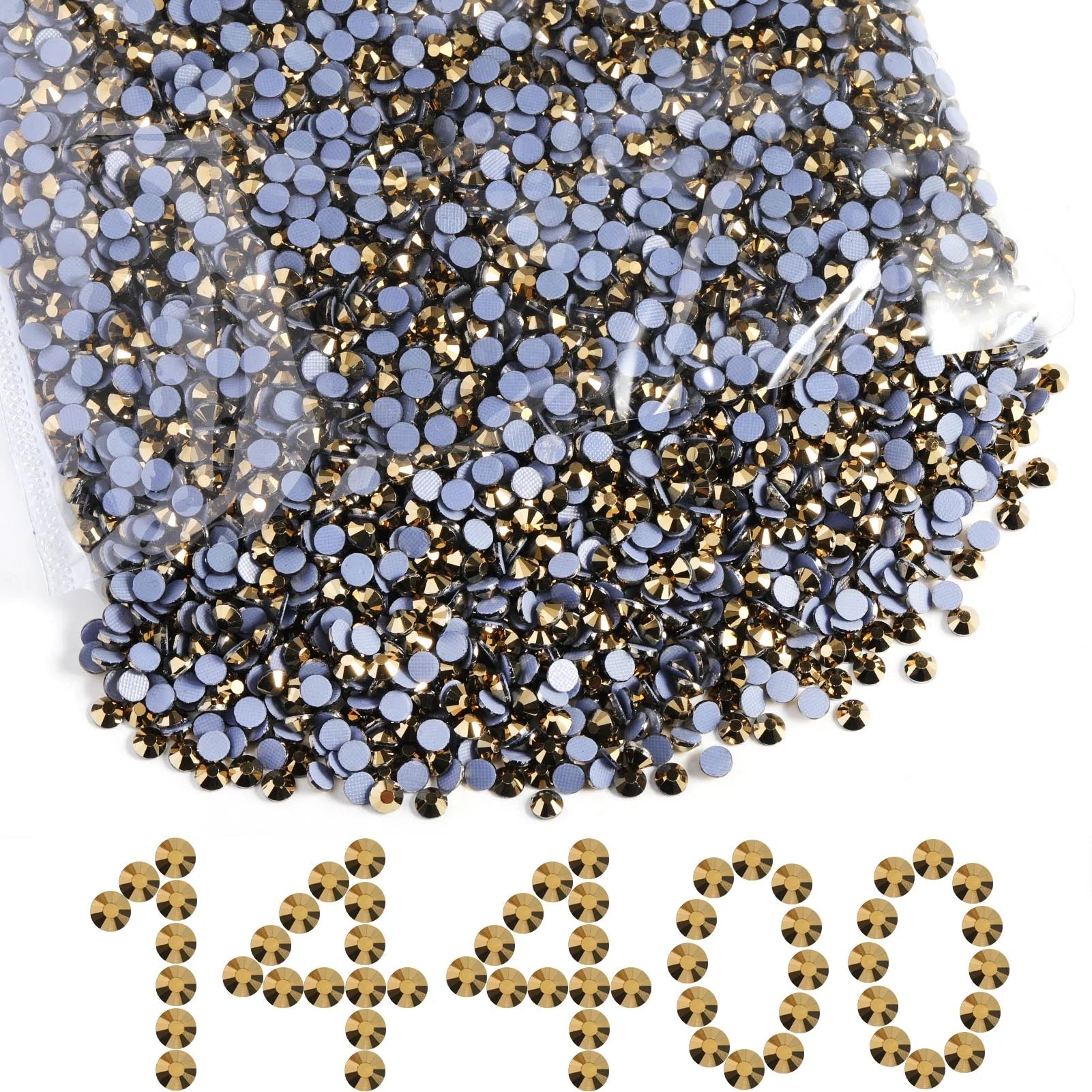 Hotfix Rhinestones Bulk, Hot Fix Rhinestones for Crafts Clothes DIY Decoration, Aurum