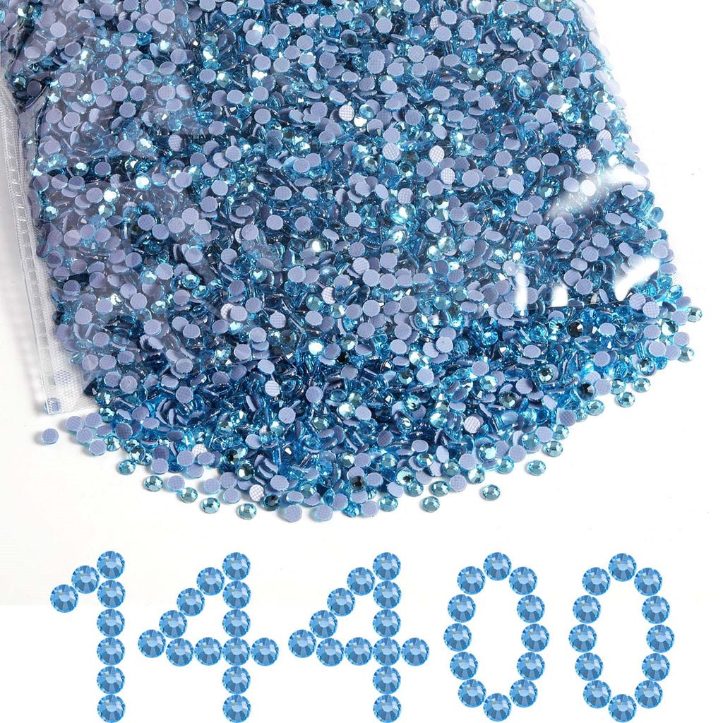 Hotfix Rhinestones Bulk, Hot Fix Rhinestones for Crafts Clothes DIY Decoration, Aquamarine