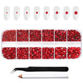 Rhinestones for Makeup,8 sizes 2500pcs Flatback Rhinestones Face Gems for Nails Crafts with Tweezers and Wax Pencil- Siam