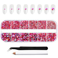 Rhinestones for Makeup,8 sizes 2500pcs Flatback Rhinestones Face Gems for Nails Crafts with Tweezers and Wax Pencil- Hyacinth AB