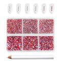 7200pcs Flatback Rhinestones,Nail Gems Round Crystal Rhinestones for Crafts,Mixed 6 Sizes with Wax Pencil Kit, SS3-SS10-Hyacinthab