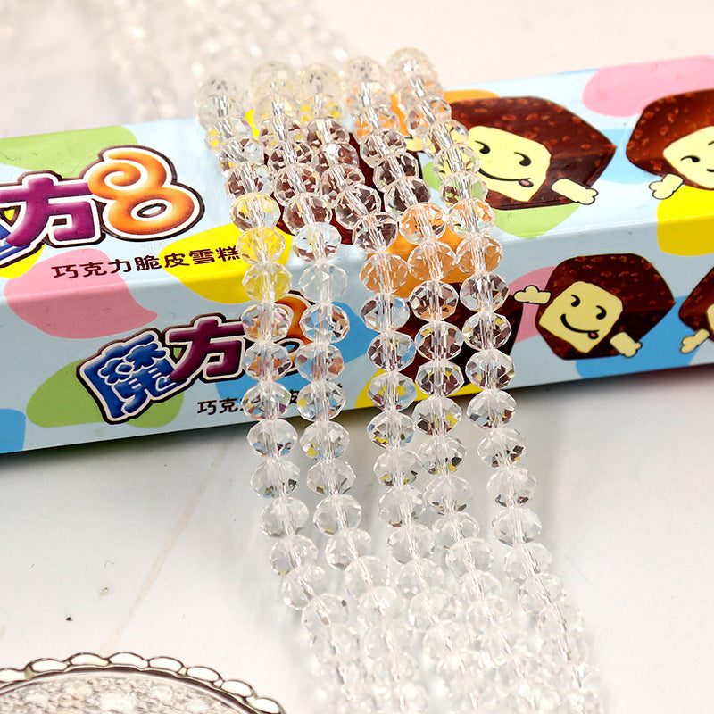 Glass Facetted Beads Lampwork Loose Round Glass Crystal Glass Rondelle Loose Beads