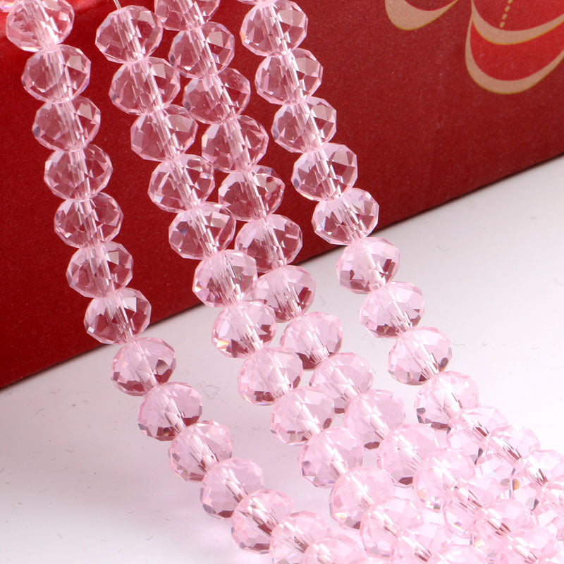 Glass Facetted Beads Lampwork Loose Round Glass Crystal Glass Rondelle Loose Beads