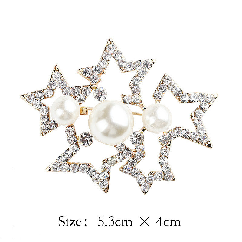 Korea style full pearl swan rhinestone flower brooch pin -women's fashion accessories