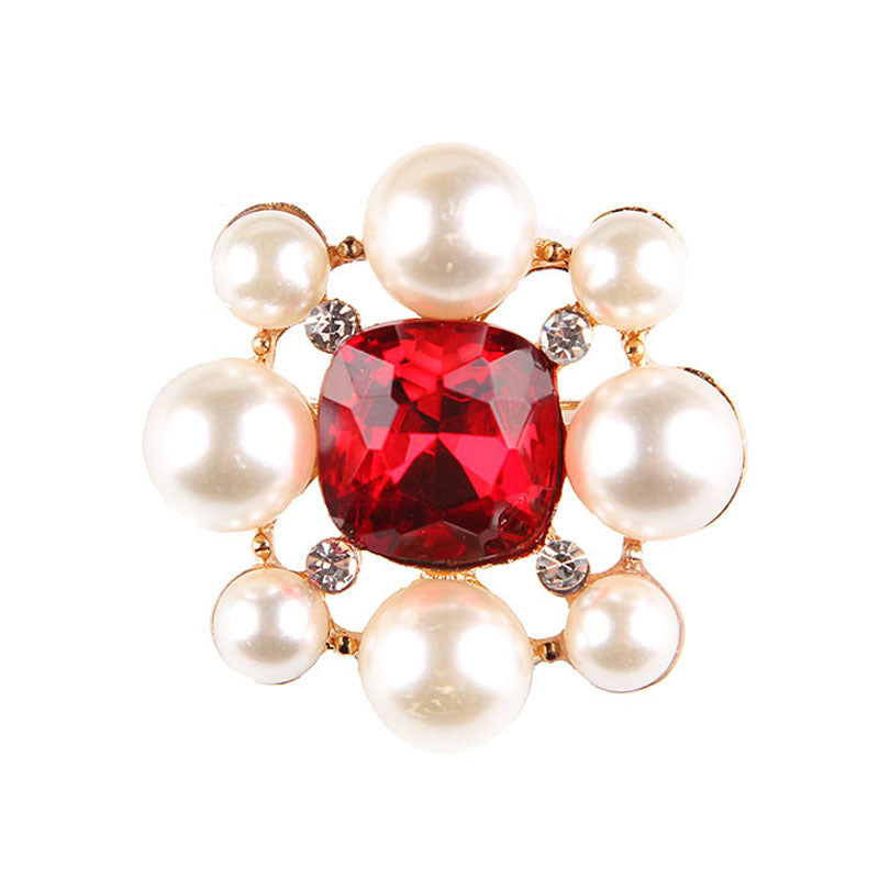 Korea style full pearl swan rhinestone flower brooch pin -women's fashion accessories