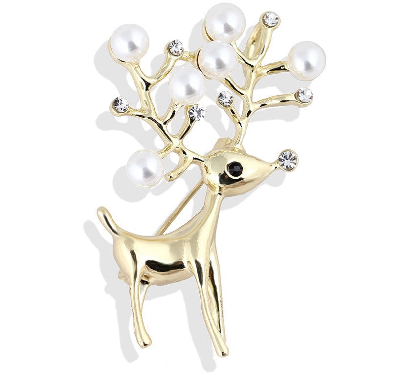 Korea style full pearl swan rhinestone flower brooch pin -women's fashion accessories