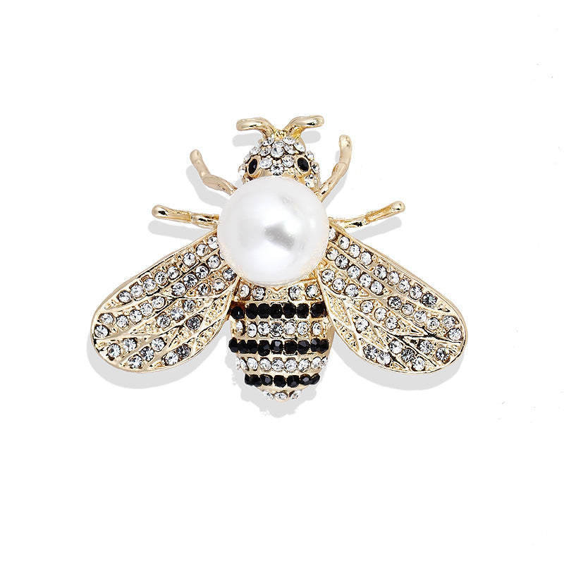Korea style full pearl swan rhinestone flower brooch pin -women's fashion accessories