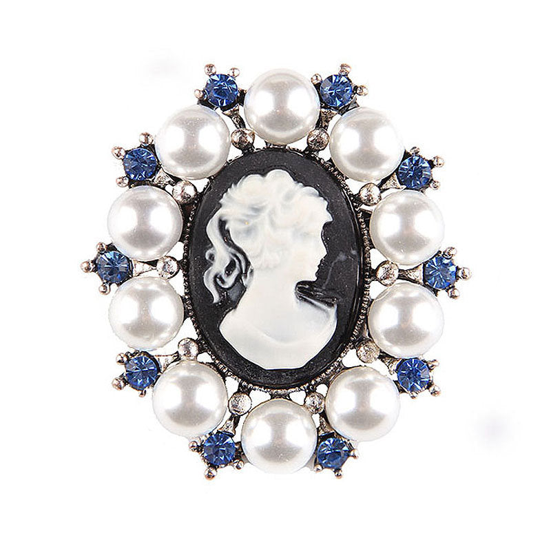Korea style full pearl swan rhinestone flower brooch pin -women's fashion accessories