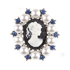 Korea style full pearl swan rhinestone flower brooch pin -women's fashion accessories