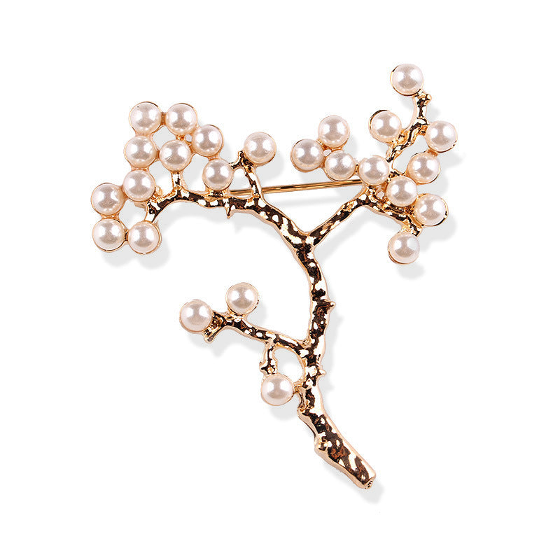 Korea style full pearl swan rhinestone flower brooch pin -women's fashion accessories