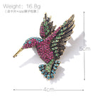 Retro Woodpecker Brooch - Full Crystal Rhinestone Eco Alloy Bird Pin, Vintage Style Women's Fashion Jewelry