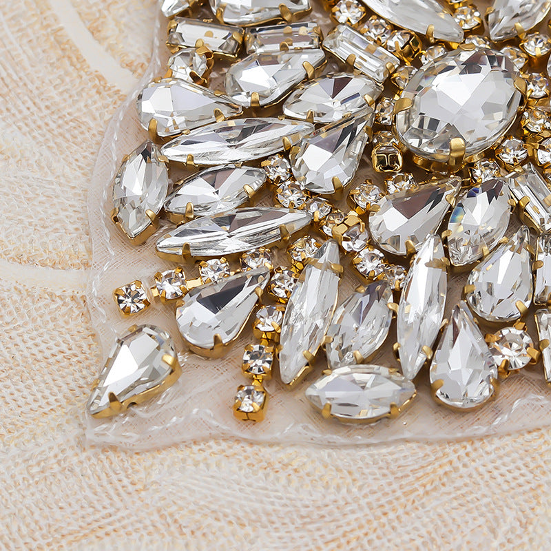 Self-Adhesive Rhinestone Appliques, 849 Glass Crystal & Pearl Designs for Dancewear, Bridal Belts, Dress Decoration (1-Pack)