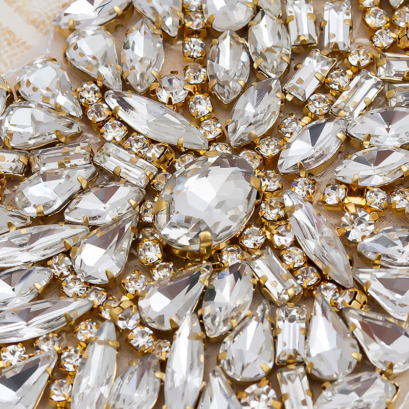 Self-Adhesive Rhinestone Appliques, 849 Glass Crystal & Pearl Designs for Dancewear, Bridal Belts, Dress Decoration (1-Pack)