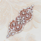 Hot Fix Alloy Rhinestone & Pearl Diy Craft Patches, Self-adhesive Crystal Embellishments For Clothing, Shoes & Bags Decoration