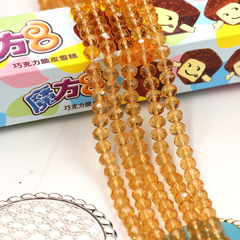 Glass Facetted Beads Lampwork Loose Round Glass Crystal Glass Rondelle Loose Beads