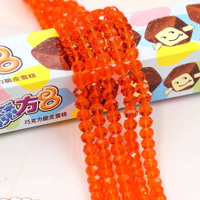 Glass Facetted Beads Lampwork Loose Round Glass Crystal Glass Rondelle Loose Beads