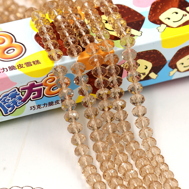 Glass Facetted Beads Lampwork Loose Round Glass Crystal Glass Rondelle Loose Beads