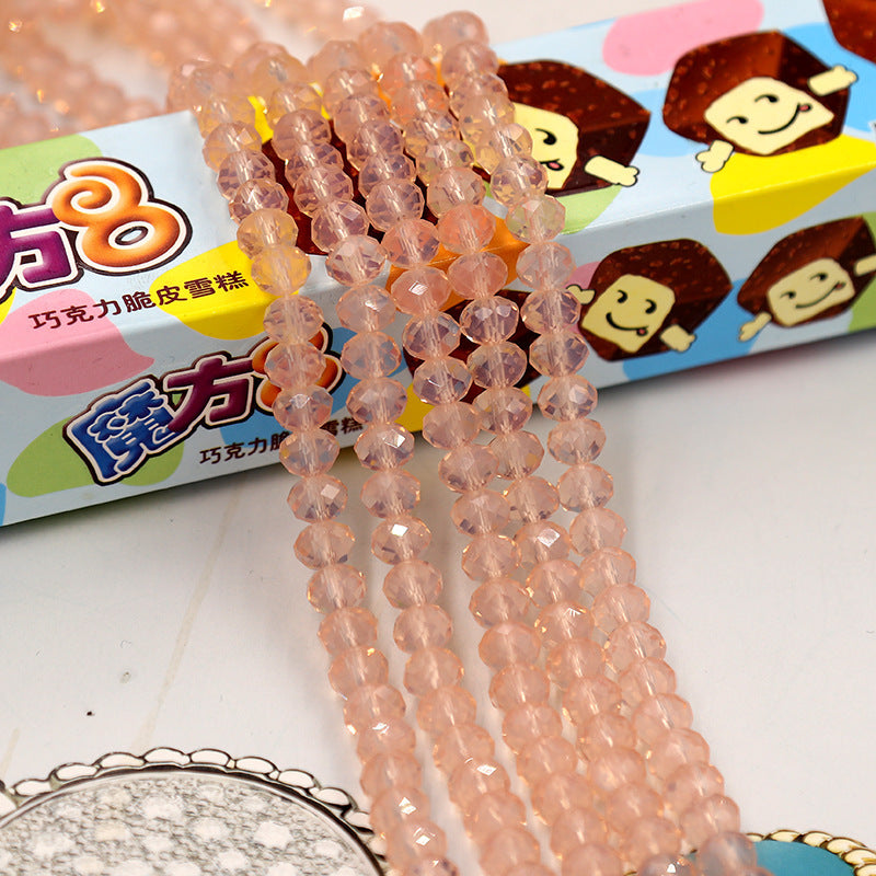Faceted Lampwork Glass Rondelle Beads - Loose Round Crystal Glass Beads for Jewelry Making