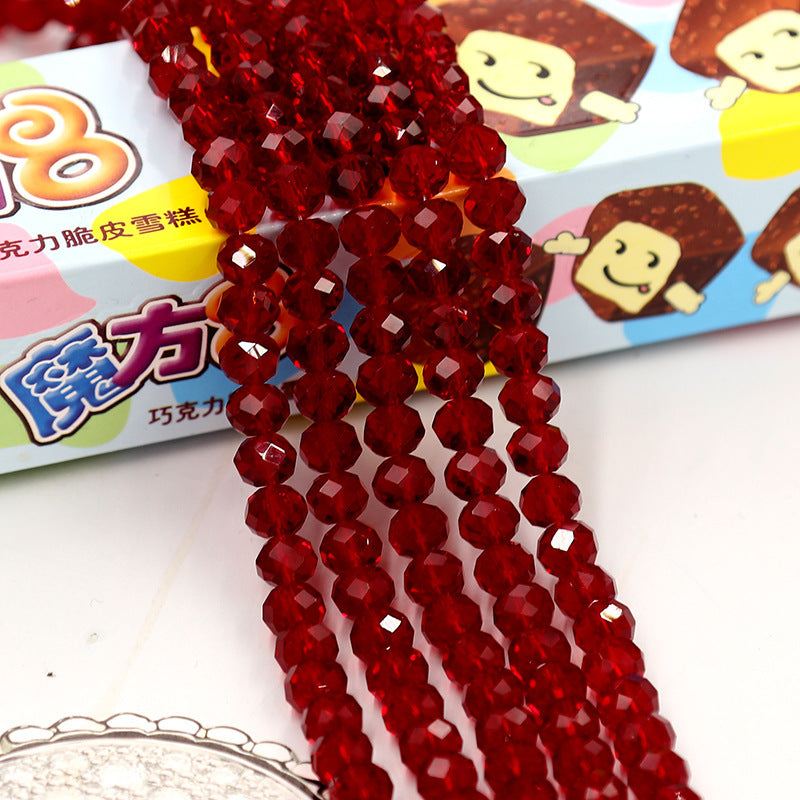 Glass Facetted Beads Lampwork Loose Round Glass Crystal Glass Rondelle Loose Beads