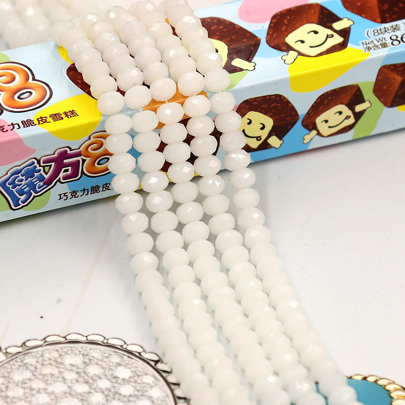 Glass Facetted Beads Lampwork Loose Round Glass Crystal Glass Rondelle Loose Beads