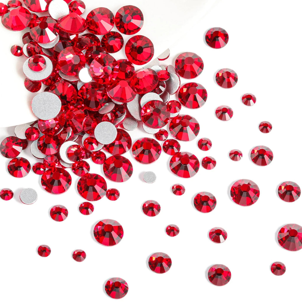 Rhinestones for Makeup,8 sizes 2500pcs Flatback Rhinestones Face Gems for Nails Crafts with Tweezers and Wax Pencil- Siam