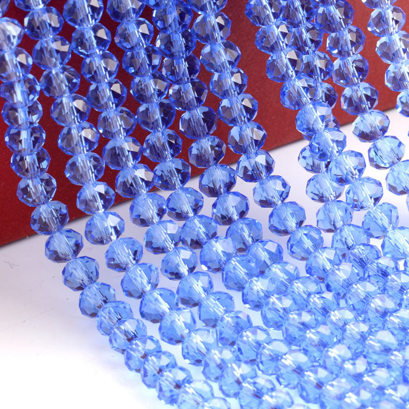 Glass Facetted Beads Lampwork Loose Round Glass Crystal Glass Rondelle Loose Beads