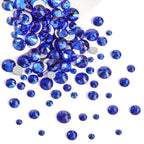 Rhinestones for Makeup,8 sizes 2500pcs Flatback Rhinestones Face Gems for Nails Crafts with Tweezers and Wax Pencil- Sapphire