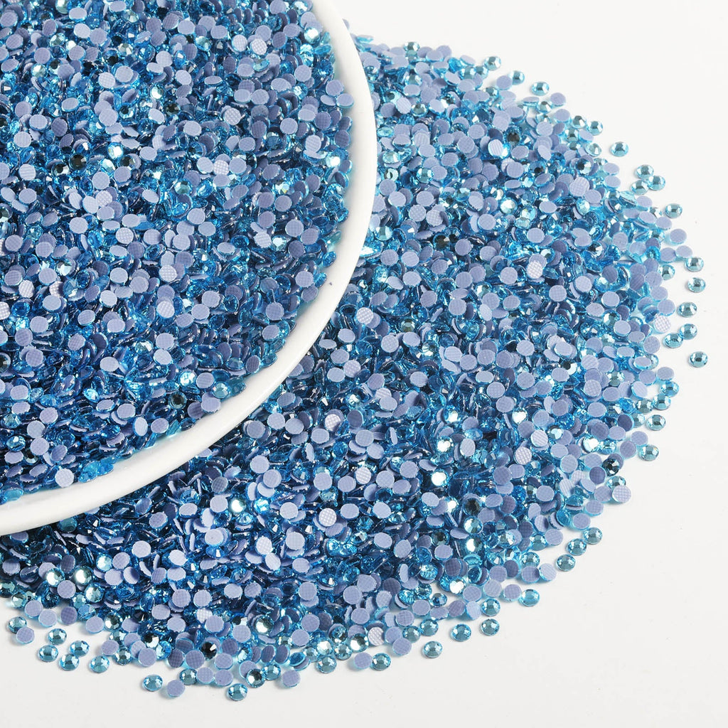 Hotfix Rhinestones Bulk, Hot Fix Rhinestones for Crafts Clothes DIY Decoration, Aquamarine