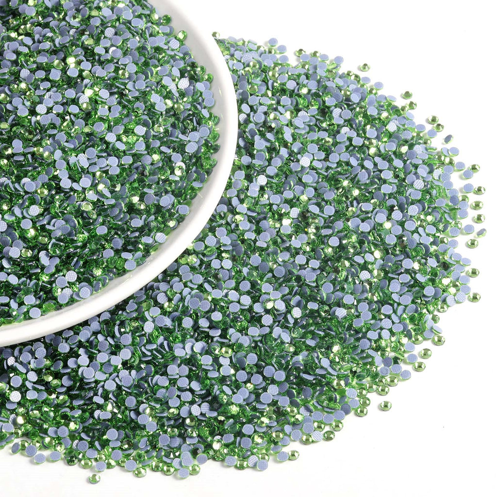 Hotfix Rhinestones Bulk, Hot Fix Rhinestones for Crafts Clothes DIY Decoration, Light Green