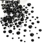 Rhinestones for Makeup,8 sizes 2500pcs Flatback Rhinestones Face Gems for Nails Crafts with Tweezers and Wax Pencil- Black