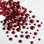 Rhinestones for Makeup,8 sizes 2500pcs Flatback Rhinestones Face Gems for Nails Crafts with Tweezers and Wax Pencil- Dark Siam