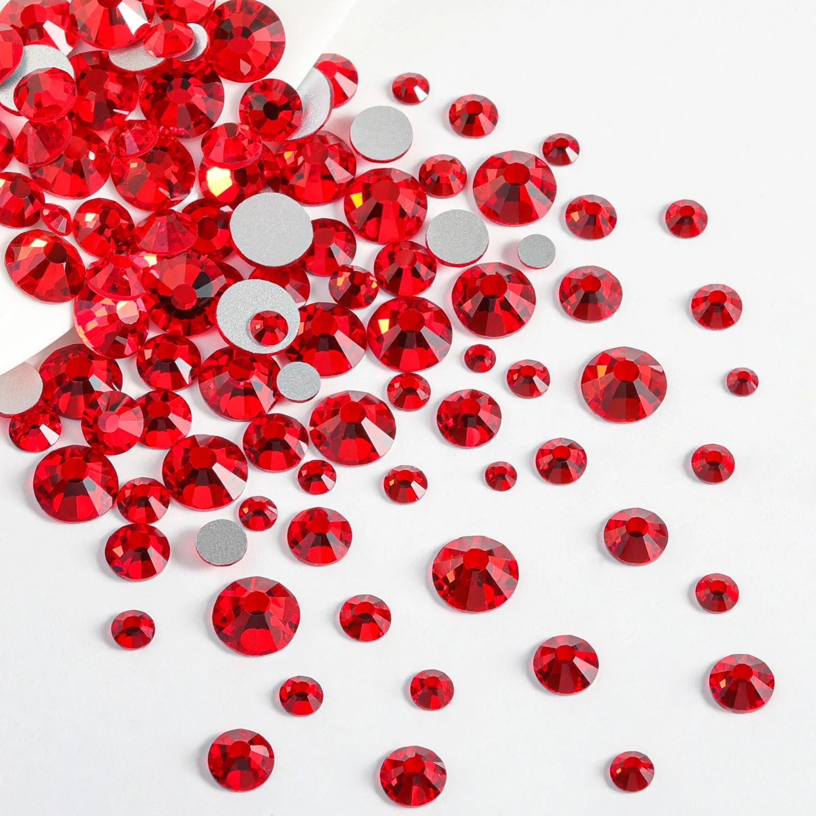 Rhinestones for Makeup,8 sizes 2500pcs Flatback Rhinestones Face Gems for Nails Crafts with Tweezers and Wax Pencil- Light Siam