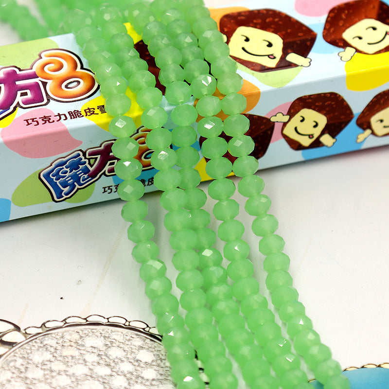 Faceted Lampwork Glass Rondelle Beads - Loose Round Crystal Glass Beads for Jewelry Making