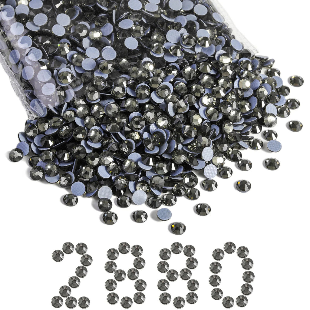 Hotfix Rhinestones Bulk, Hot Fix Rhinestones for Crafts Clothes DIY Decoration, Black Diamond