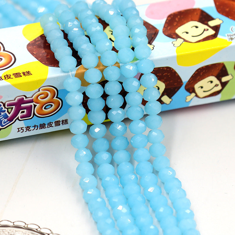 Glass Facetted Beads Lampwork Loose Round Glass Crystal Glass Rondelle Loose Beads