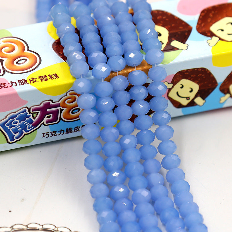 Faceted Lampwork Glass Rondelle Beads - Loose Round Crystal Glass Beads for Jewelry Making