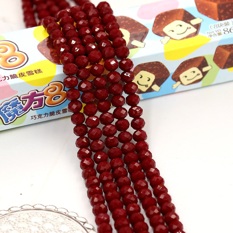 Faceted Lampwork Glass Rondelle Beads - Loose Round Crystal Glass Beads for Jewelry Making