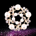 Korea style full pearl swan rhinestone flower brooch pin -women's fashion accessories