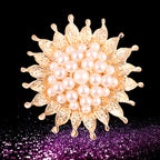 Korea style full pearl swan rhinestone flower brooch pin -women's fashion accessories