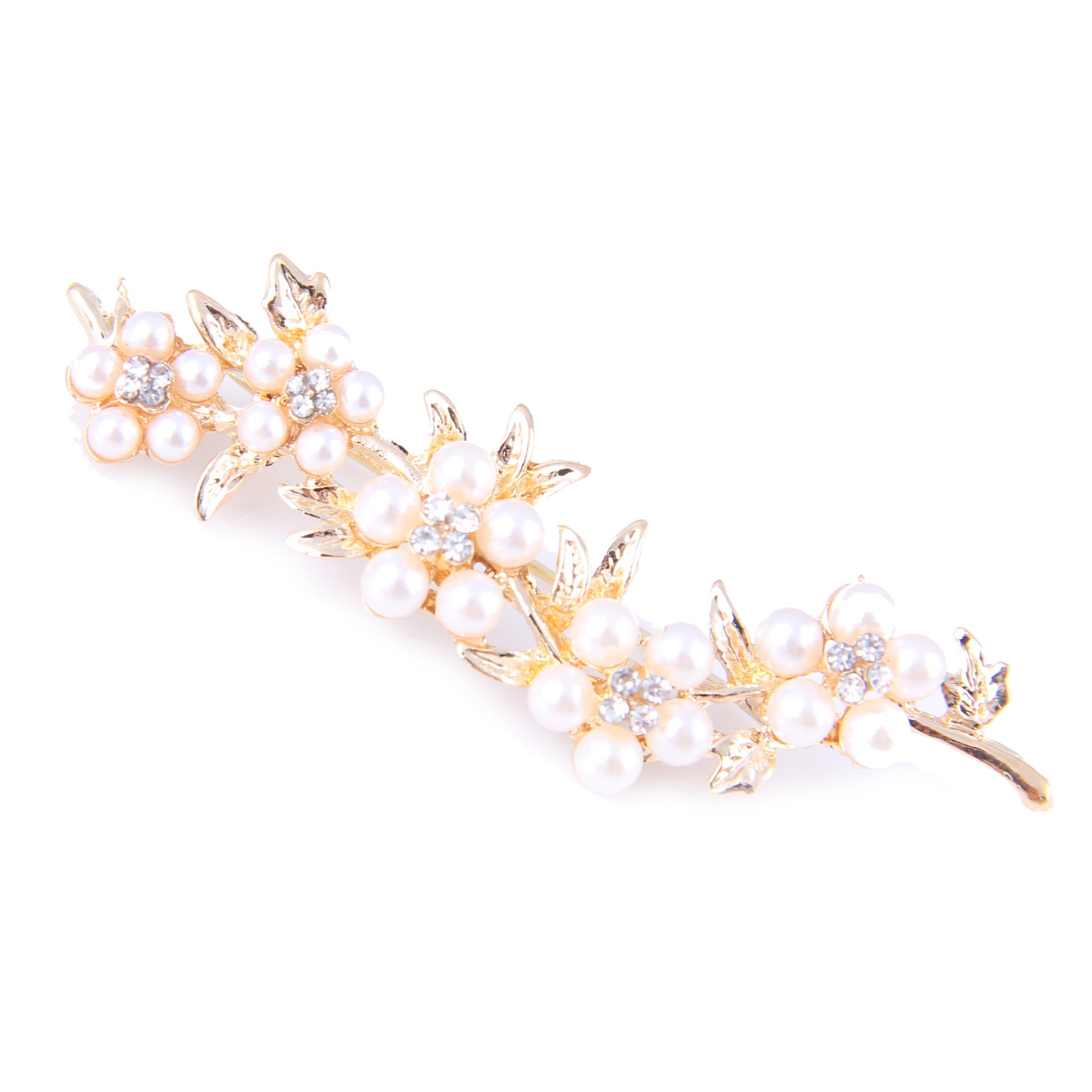 Korea style full pearl swan rhinestone flower brooch pin -women's fashion accessories