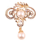 Korea style full pearl swan rhinestone flower brooch pin -women's fashion accessories
