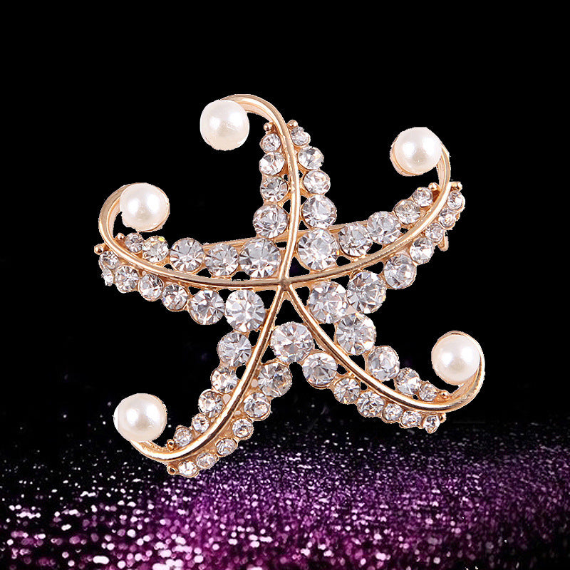 Korea style full pearl swan rhinestone flower brooch pin -women's fashion accessories