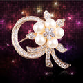 Korea style full pearl swan rhinestone flower brooch pin -women's fashion accessories