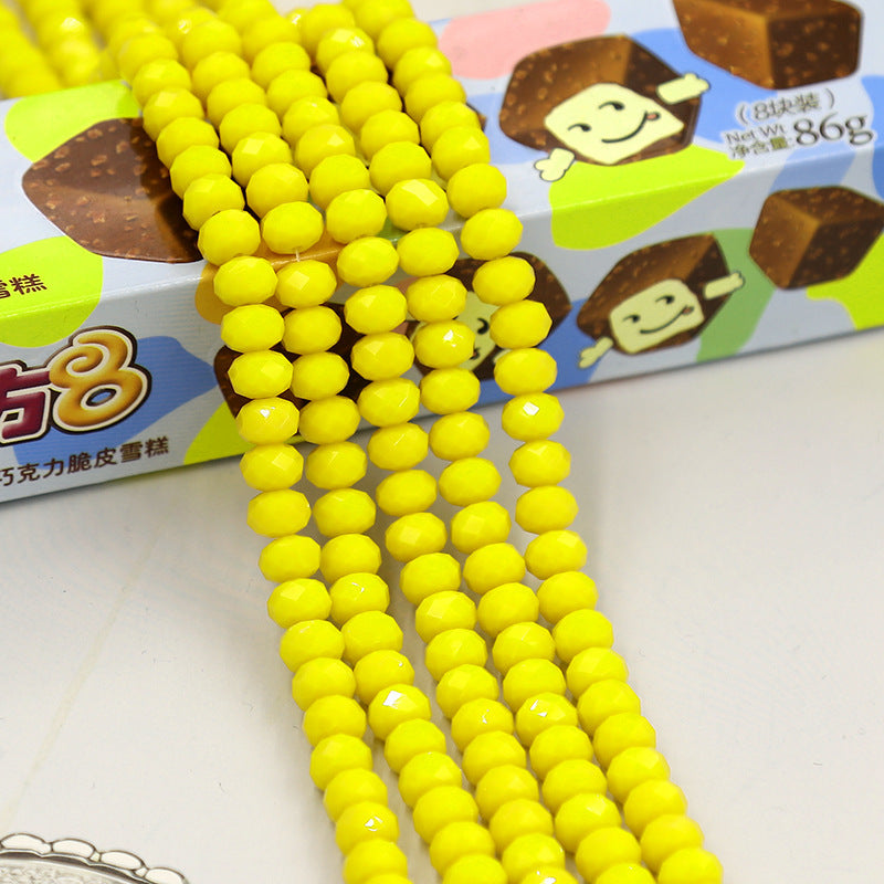 Glass Facetted Beads Lampwork Loose Round Glass Crystal Glass Rondelle Loose Beads