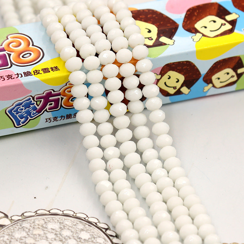 Faceted Lampwork Glass Rondelle Beads - Loose Round Crystal Glass Beads for Jewelry Making